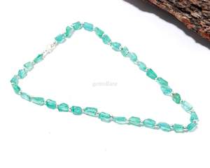 Natural Blue Apatite Faceted Nugget Beaded <b>Necklace</b> March Birthstone Gemstone Jewelry Handmade Apatite <b>Statement</b> <b>Necklace</b> Bulk - Product Image 2