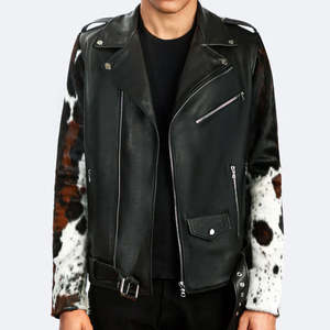 Veste en cuir de vachette pour homme, très tendance, style actuel pour l'hiver. - Product Image 1