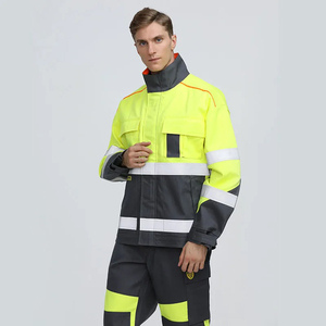 Heavy Duty Mechanical Engineering Two Piece Workwear Outfit Low MOQ Safety Field <b>Worker</b> Uniform Durable Hi Vis Reflective <b>Jacket</b> - Product Image 3