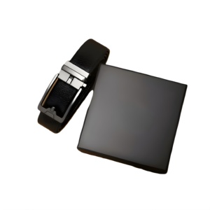 Cinturón con cierre automático de primera calidad, ajustable, con hebilla negra resistente, elegante y duradero, para uso diario y en la oficina, cinturón para hombre - Product Image 1