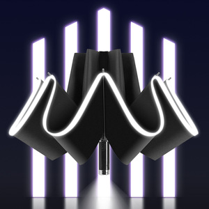 Modern 10-Segment <b>Automatic</b> LED Flashlight Reflective Edge Creative Mini Business Festival Advertising <b>Umbrella</b> Business Gifts - Product Image 1