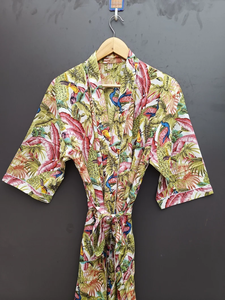 Bata Kimono de Algodón Suave con Estampado de Dibujos Animados para Mujer, Camisón de Verano Hecho a Mano ODM con Cuello en V y Cintura Elástica de Longitud Completa - Product Image 5