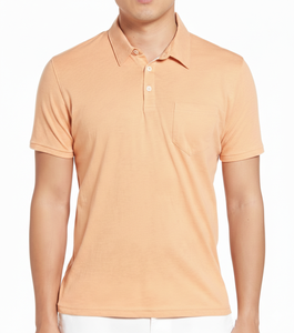 Chemise en coton pêche tricoté de qualité supérieure pour homme avec poche poitrine et séchage rapide - Product Image 1