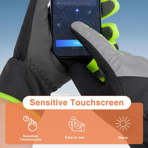 Gants en cuir marron de haute qualité pour hommes, mitaines chaudes d'hiver à écran tactile pour activités de plein air et usage quotidien, style uni et tendance - Product Image 3