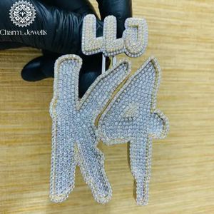 Charm_Jewells Pendentif unisexe hip-hop en argent 925 plaqué or 18 carats avec moissanite numéro 40 K4 - Product Image 1
