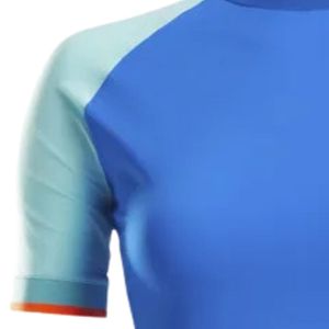 Women's Blue <b>Orange</b> Sleeve <b>Polo</b> Shirt Short Sleeve Printed Sportswear Top Comfortable Athletic Clothing for Golf Practice - Product Image 5