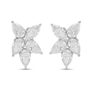 8 CT Sterling <b>Silver</b> Simulated Diamond Emerald Round Pear Mixed Shape Drop Stud <b>Dangle</b> <b>Earrings</b> - Product Image 2