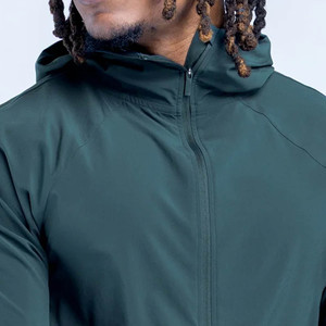 OEM Custom Logo Green Full Zip Up Men's <b>Jackets</b> Breathable Lightweight Polyester Fabric Streetwear & Gym <b>Workout</b> <b>Jacket</b> For Men - Product Image 6