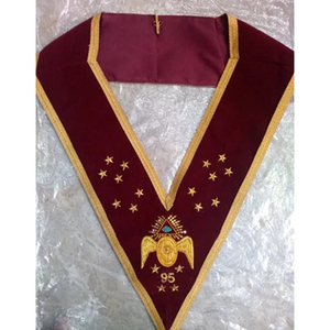 Collier de Maître Maçon en Velours Bleu Foncé avec Broderie Personnalisée – Collier d'Officier Maçonnique à Prix Réduit - Product Image 6