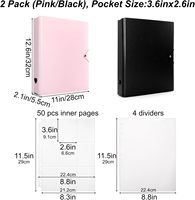 Classeur pour photocartes 4 anneaux avec 50 pages, 450 pochettes, format 2x3 pouces, album pour photocartes Kpop, classeur A4 pour cartes postales et collectionneurs de cartes