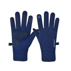 Guantes negros de invierno con pantalla táctil para dedos completos, guantes unisex para deportes al aire libre con hebilla, guantes impermeables para montar a caballo, guantes de dedo completo - Product Image 2