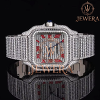 Reloj de Acero Inoxidable Mossinate de Primera Calidad, Elegante, Dorado y Plateado, con Cristal y Detalles de Diamantes Genuinos, Movimiento Mecánico para Hombre