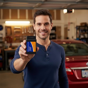 ELM327 สำหรับ OBD2 เครื่องสแกนวินิจฉัยรถยนต์อเนกประสงค์ ตัวอ่านโค้ด สีดำ แบตเตอรี่ 12V - Product Image 5