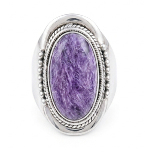 Purple Charoite Gemstone <b>Ring</b> 925 Sterling <b>Silver</b> Handmade Statement <b>Ring</b> Yellow Gold Rose Gold Plated Jewelry for women <b>Men</b> Her - Product Image 6