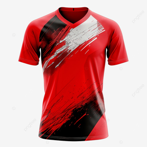 Custom Sublimated <b>Soccer</b> Jersey Men's Red Black V-neck Short Sleeve Moisture Wicking Polyester Athletic Sportswear - Product Image 2