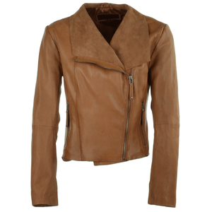 Blouson en cuir véritable pour homme, coupe ajustée, style motard avec fermeture éclair, en promotion 2026 - Product Image 1