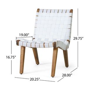 Set da conversazione da esterno in legno di acacia e corda intrecciata, 3 pezzi, colore bianco e teak - Product Image 3
