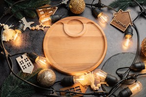 Wooden Coffee Tray Rustic Charcuterie Board Wood Snack Platter Round Serving Dish Engraved Wood Tray Appetizer Plate - Product Image 4