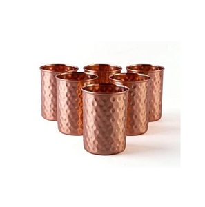 Premium Copper Water Tumbler Handmade Drinking Glass Ayurvedic Wellness Vessel Stylish Home Kitchen Metal <b>Drinkware</b> - Product Image 2