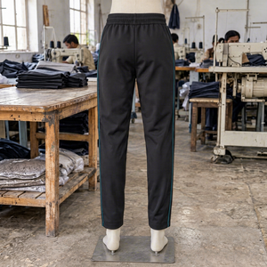 EXORO APPARELS Unisex Black Polyester <b>Work</b> Pants Comfortable <b>Jogger</b> Style Side Stripes Elastic Waistband Needle Detection - Product Image 4