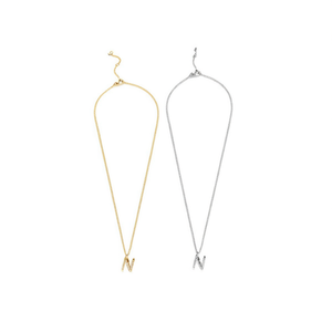 Collana con Ciondolo a Forma di Lettera N in Acciaio Inossidabile, 6mm, Minimalista, per Uso Quotidiano, Unisex - Product Image 2