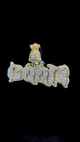Rappeur bijoux hommes 10K or véritable diamant pendentif or et or blanc deux tons Dollar argent sac caution nom personnalisé lettre pendentif