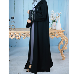 Servicios OEM, Vestido Abaya Musulmán Personalizado para Mujer, Color Sólido, Ropa Islámica Tradicional Informal, Abaya de Dubái, Poliéster - Product Image 3