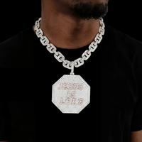 Collier personnalisé en moissanite avec pendentif lettre, breloque en argent, ton blanc, ton jaune, ton rose, accessoire de mode, bijoux de luxe, hip hop