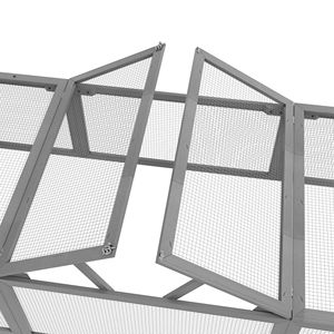 Grande Conigliera in Legno Grigio con Porte Chiudibili, Habitat per Piccoli Animali, Recinto Esterno, Casette e Mobili per Animali Domestici - Product Image 6