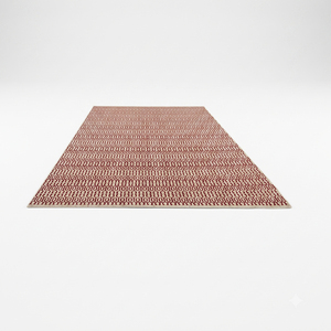 Ivory Rust <b>Red</b> <b>Wool</b> Eco Friendly Non-Slip Geometric Micro Pattern Rug Repeating Linear Motif Area Carpet for Living Room Bedroom - Product Image 1