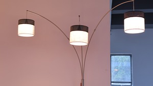 LED 100-240V Indoor Metal 1920~2250MM IP20 Lumetal AC Power High Brightness <b>Light</b> Yellow Cylindrical Floor Fishing Lamp Hotel - Product Image 6