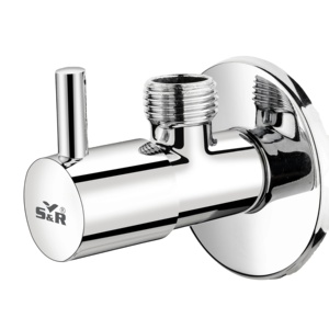 Robinet d'angle mural en alliage de zinc durable, vanne de contrôle d'eau robuste, raccord de plomberie pour salle de bain et chasse d'eau des toilettes - Product Image 1