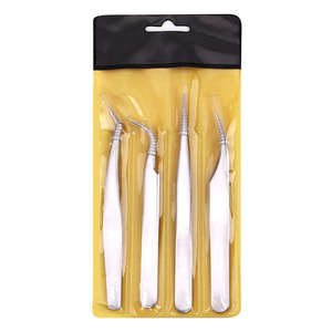 Pince à cils durable, droite, pour isolation et volume, kit d'extension de cils, pointe à 45 degrés, en acier inoxydable, durable - Product Image 3