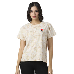 Solid Trader Premium Class Soft Breathable Stretch Fabric Casual Round Neck Loose Fit Summer Wear Elegant Women Tee <b>Shirt</b> - Product Image 4