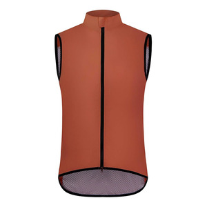 Maillot de cyclisme professionnel sans manches coupe-vent respirant pour homme, dos en maille orange, 100 % polyester - Product Image 1