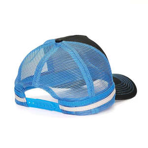 Gorra trucker moderna de dos tonos, negra y azul, con malla trasera, ajustable, transpirable, con cierre a presión, informal, para exteriores, de alto rendimiento, para hombre. - Product Image 2