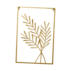 Modern Gold Metal Palm <b>Leaf</b> <b>Wall</b> Art <b>Decorative</b> Framed <b>Wall</b> Hanging Sculpture for Living Room Bedroom Home Interior <b>Decoration</b> - Product Image 3