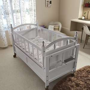 Muebles para Cuna de Bebé, Juego de Dormitorio Multifuncional para Bebé, <span class=keywords><strong>Madera</strong></span> Maciza con Cajón - Product Image 4
