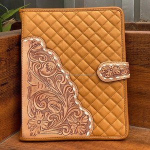 A4 Multifuncional Cremallera Mano Tooled Acolchado Cuero Documento Archivador Anillo Carpetas Personalizado Oficina Espiral Portafolio Organizador - Product Image 3