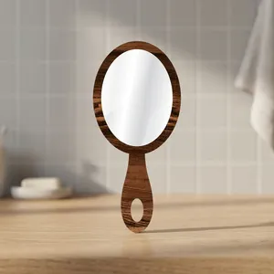 Oval <b>Hand</b> <b>Mirror</b> with Handle Portable Makeup <b>Mirror</b> for Cosmetic Shaving Bathroom Salon Barber Travel Home Vanity Decor - Product Image 5