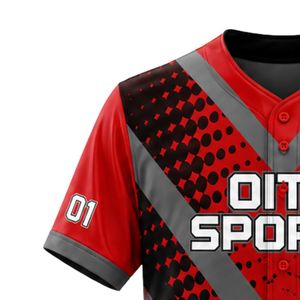 Camiseta de Béisbol Negra y Roja – Camiseta de Béisbol Personalizada con Cuello en V de Primera Calidad, Ropa Deportiva Ligera de Alto Rendimiento - Product Image 3