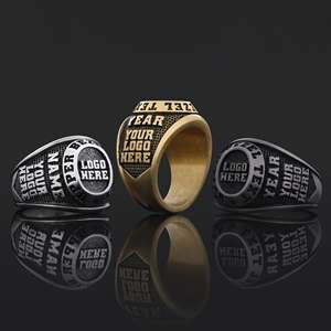 แหวนสั่งทำ BOJ รุ่น 017 สลักชื่อและโลโก้ตามต้องการ แหวนเงินแท้ 925 ชุบทอง ดีไซน์ทำมือ ราคาพิเศษ - Product Image 1