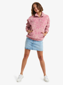 Sudadera con capucha de forro polar floral personalizada para mujer, con cremallera de un cuarto, estilo oversize, tipo Sherpa - Product Image 5