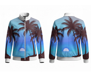 Veste à fermeture éclair intégrale avec sublimation et design personnalisé, vêtements de course et de fitness, chaude, respirante, séchage rapide |   Tailles Hommes Femmes Jeunes - Product Image 3