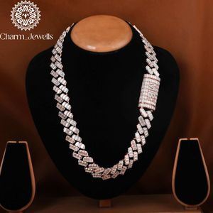 Charm_Jewells Men's/Unisex 14K Gold Plated Moissanite <b>Statement</b> <b>Necklace</b> Ball Cut Geometric Design Luxury Jewelry IGI Certified - Product Image 5