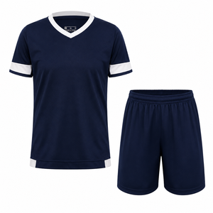 Ensemble de maillots de football personnalisés unisexes pour adultes, respirants, à manches courtes, de haute qualité, écologiques, anti-UV, séchage rapide, 100% coton - Product Image 1
