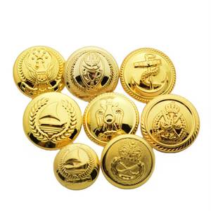 Custom Brass Zinc Alloy Round Shank <b>Buttons</b> 25mm 4mm Nickel-Free Embossed Logo Decorative Clothing Fastener for Uniform Apparel - Product Image 3