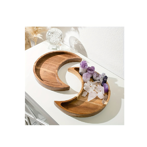 Plateau de service en bois en forme de lune moderne, nacre, décoration d'intérieur, taille personnalisable - Product Image 3
