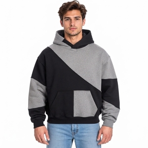 Sudaderas con Capucha Gris Humo con Diseño en Espiral, Tejido de Punto, Hombros Caídos, Transpirables, de Felpa Francesa, de Alta Calidad, Estilo Holgado - Product Image 3