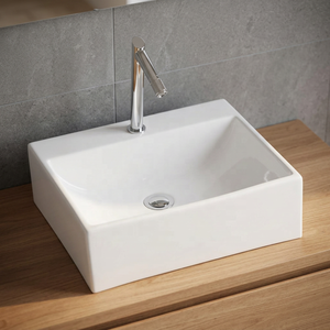 High Quality 16x16 Square Ceramic Countertop Wash Basin Modern Bathroom Vanity Sink For Hotel Decor - Product Image 4